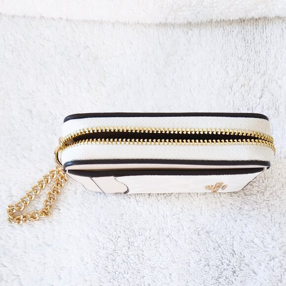 NWT Coach Zip Card Case In Signature Canvas White Chalk CW883 - Picture 4 of 5